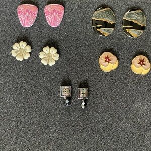 Vintage Costume Earrings lot of 5 pairs